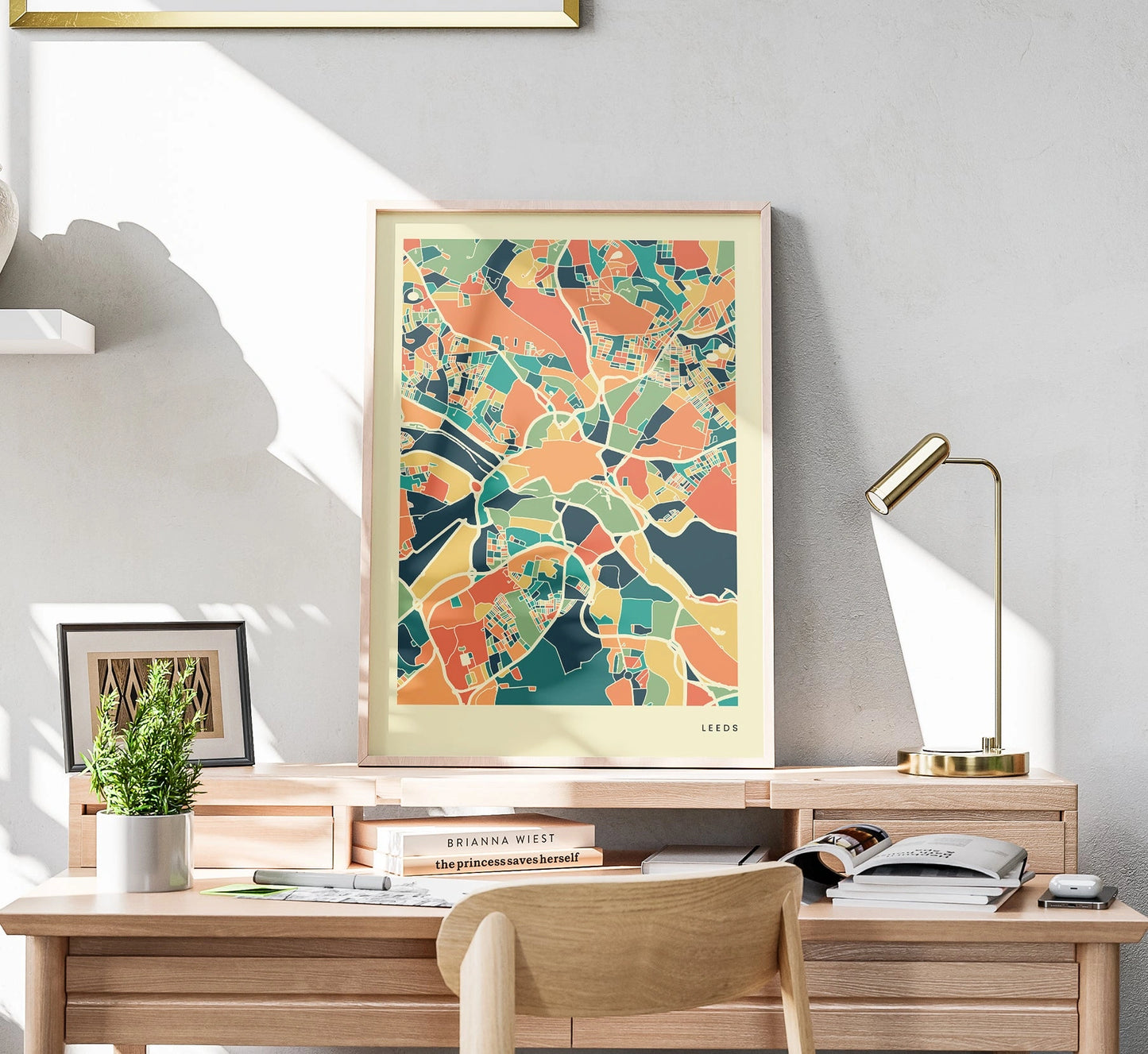 Leeds Stadtkarte Poster – Polychroma Modern Art Print