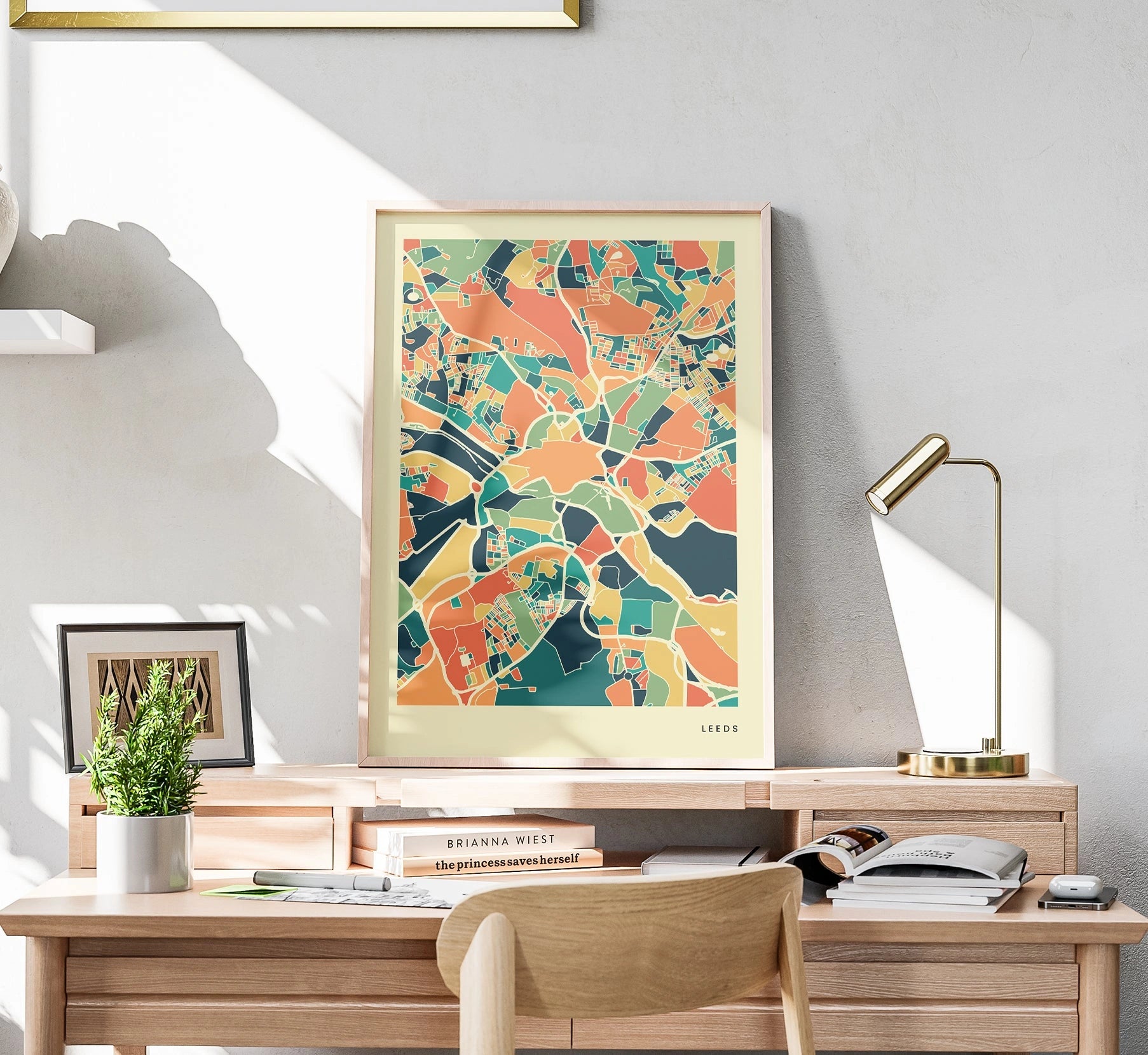 Leeds Stadtkarte Poster – Polychroma Modern Art Print