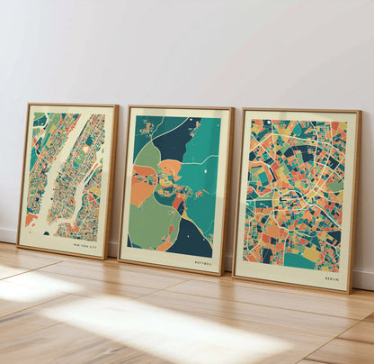 Rottweil Stadtkarte Poster – Polychroma Modern Art Print