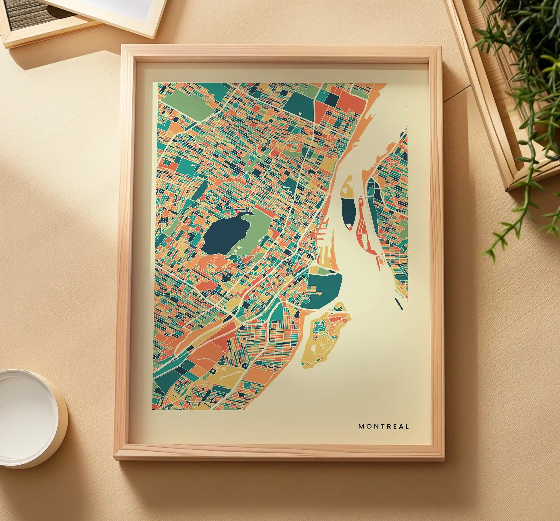 Montreal Stadtkarte Poster – Polychroma Modern Art Print