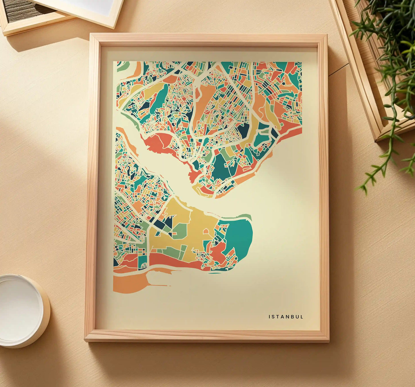 Istanbul Stadtkarte Poster – Polychroma Modern Art Print