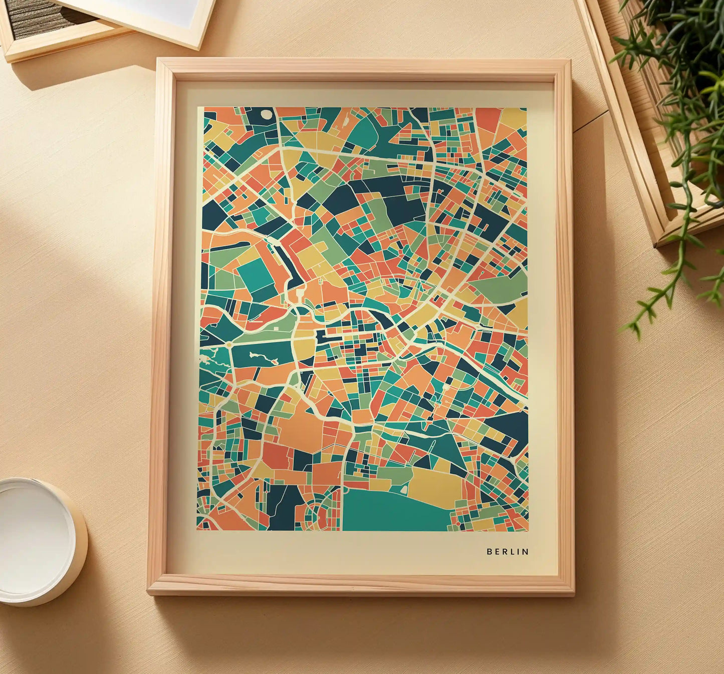 Berlin Stadtkarte Poster – Polychroma Modern Art Print