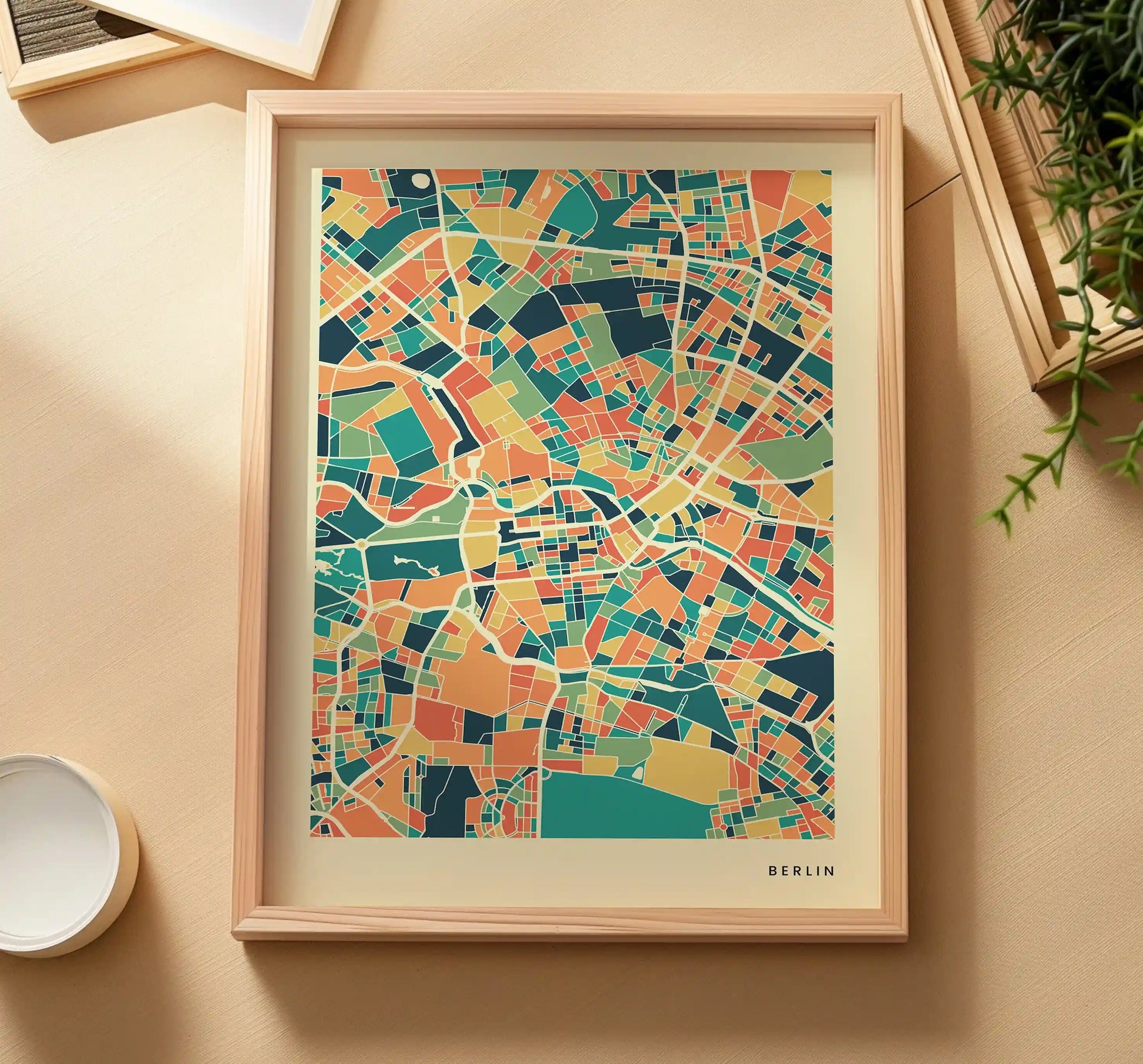 Berlin Stadtkarte Poster – Polychroma Modern Art Print