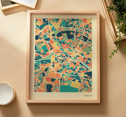 Berlin Stadtkarte Poster – Polychroma Modern Art Print