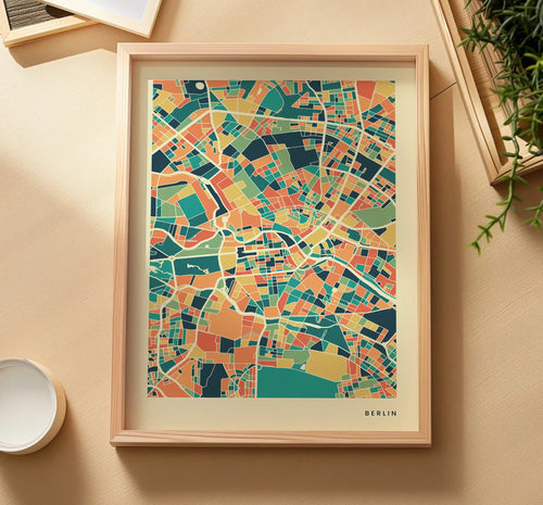 Berlin Stadtkarte Poster – Polychroma Modern Art Print
