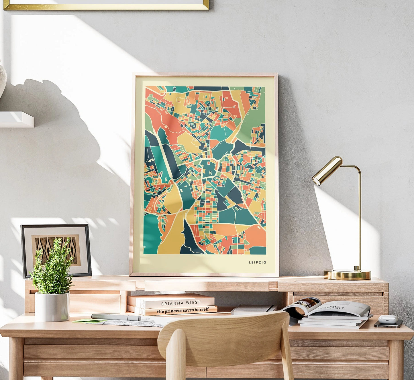 Leipzig Stadtkarte Poster – Polychroma Modern Art Print