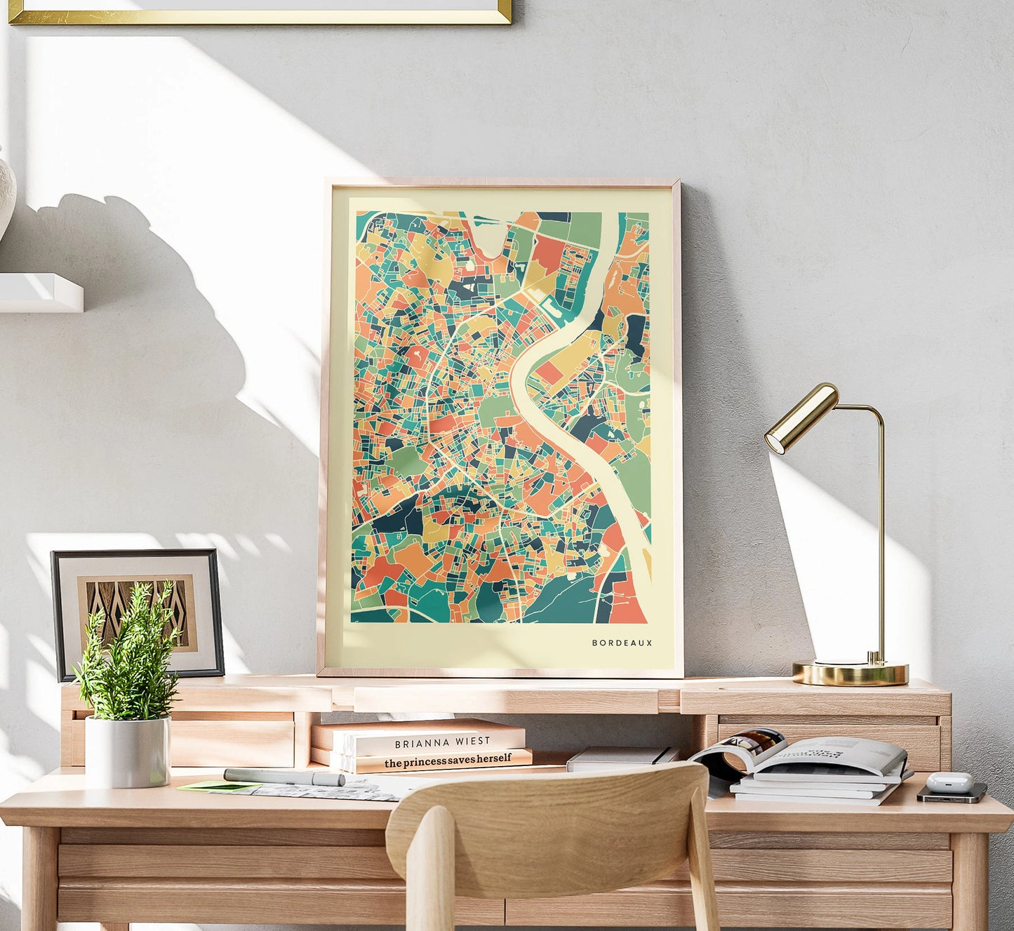 Bordeaux Stadtkarte Poster – Polychroma Modern Art Print