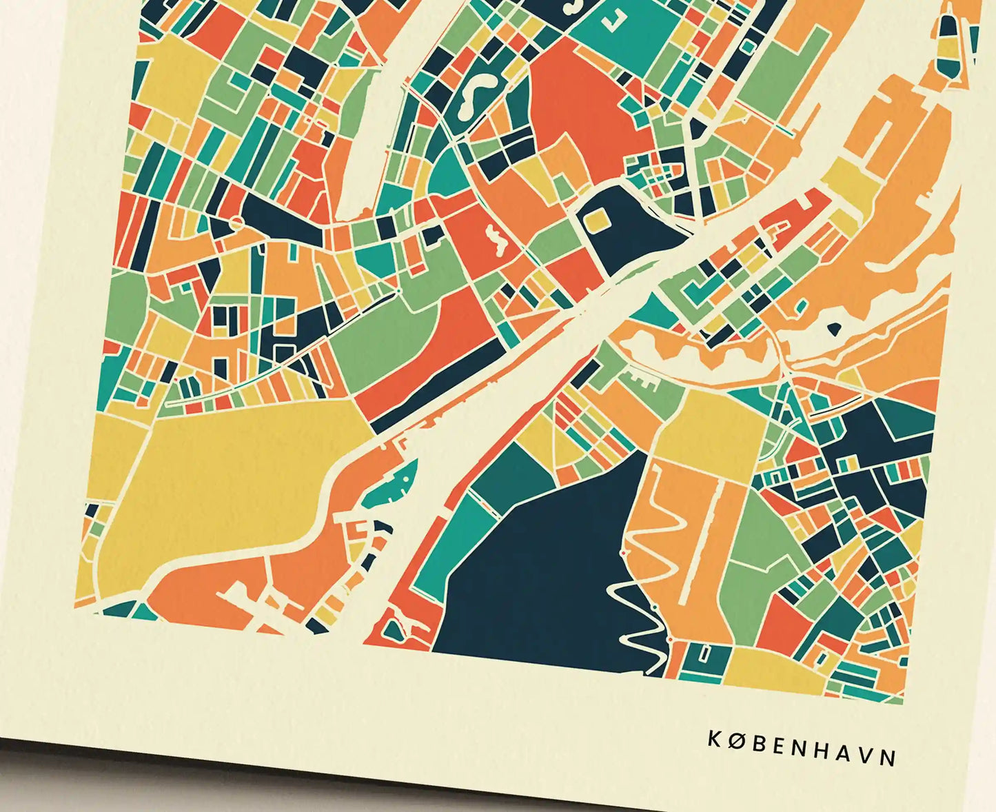 København Stadtkarte Poster – Polychroma Modern Art Print