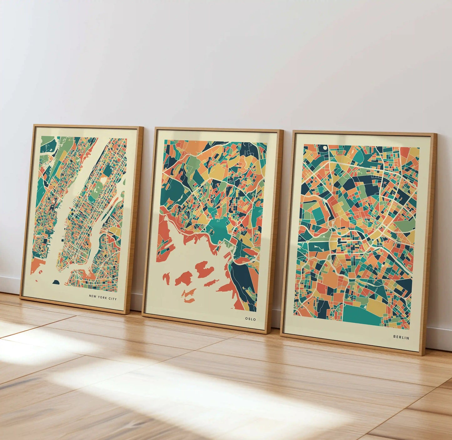 Oslo Stadtkarte Poster – Polychroma Modern Art Print