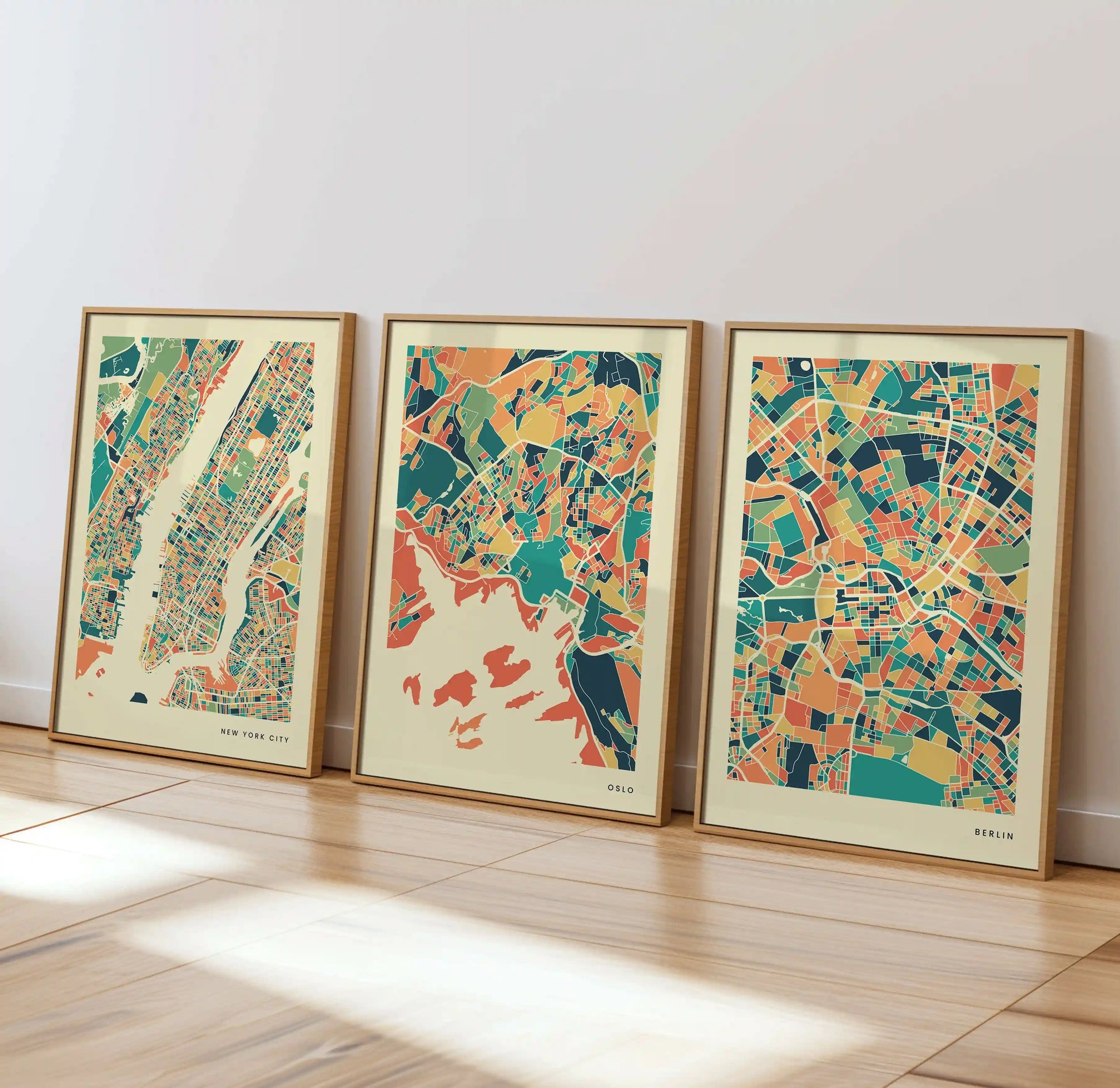 Oslo Stadtkarte Poster – Polychroma Modern Art Print