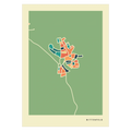Bittenfeld Stadtkarte Poster – Polychroma Modern Art Print