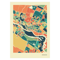 Bremen Stadtkarte Poster – Polychroma Modern Art Print
