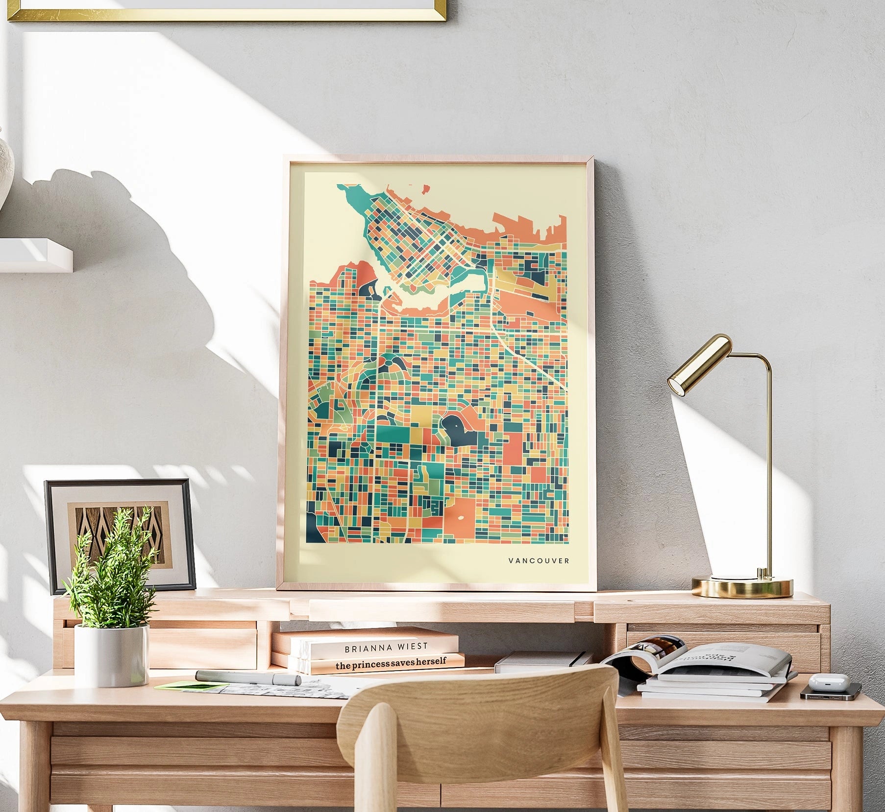 Vancouver Stadtkarte Poster – Polychroma Modern Art Print