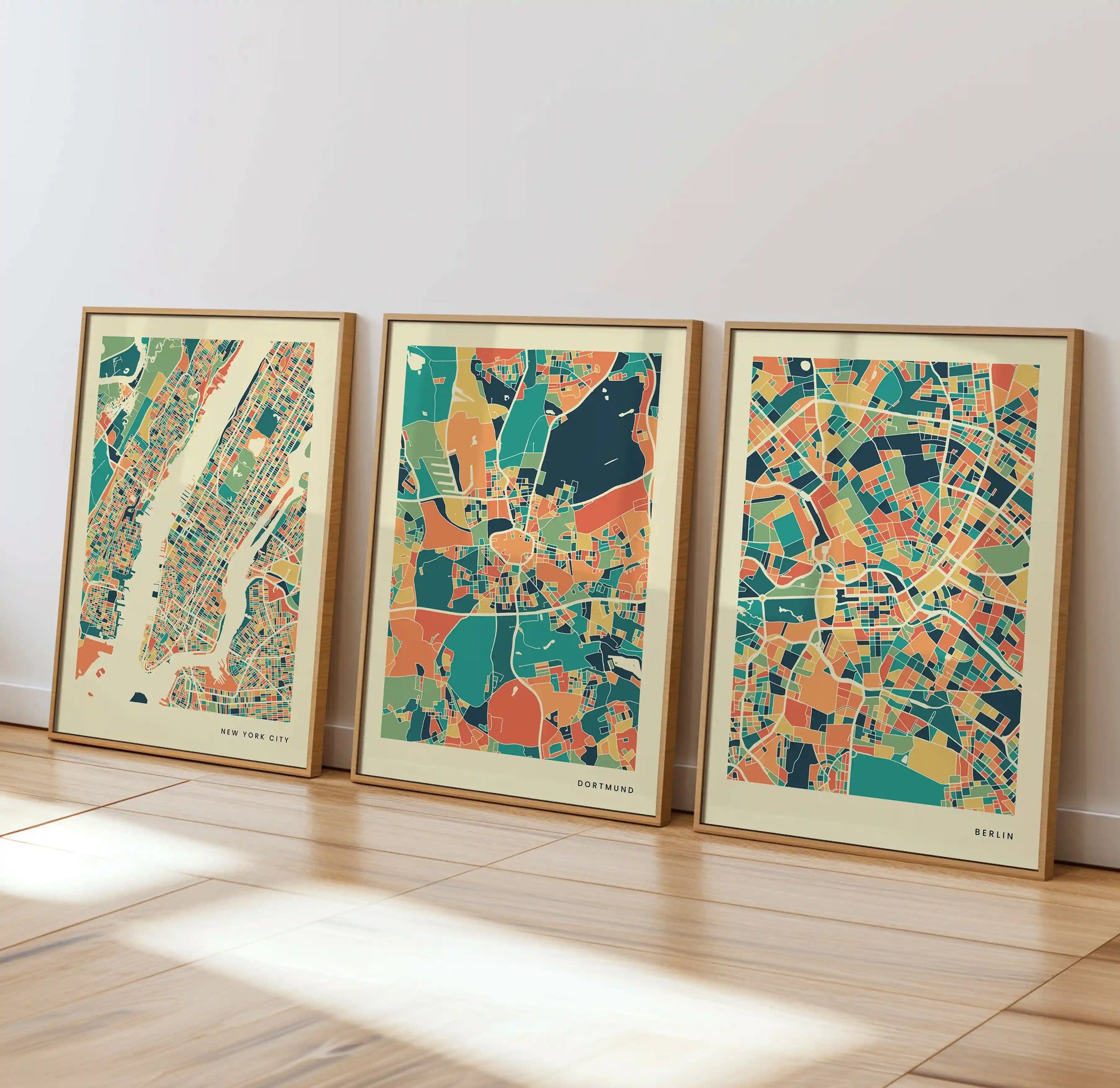 Dortmund Stadtkarte Poster – Polychroma Modern Art Print