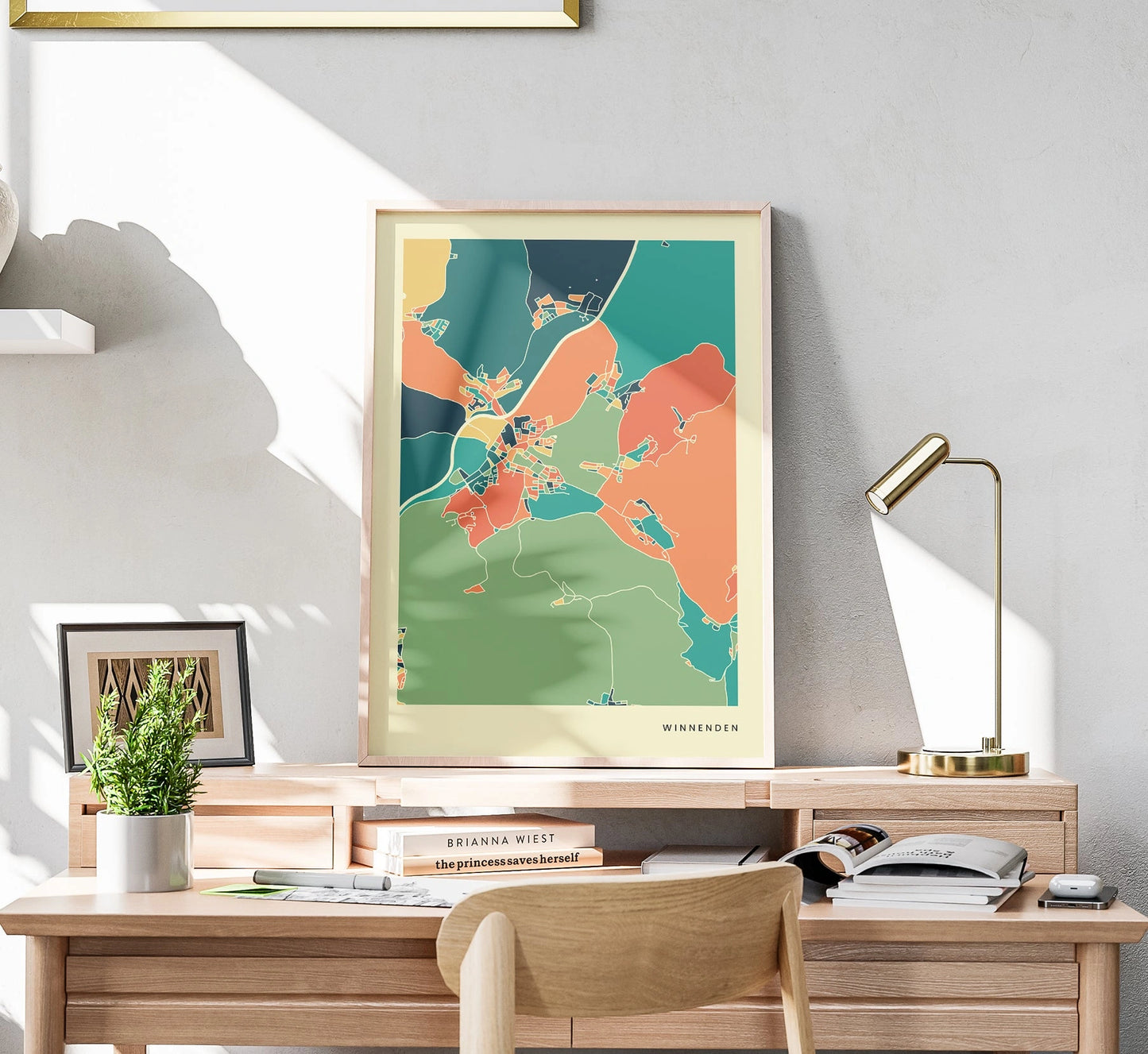 Winnenden Stadtkarte Poster – Polychroma Modern Art Print