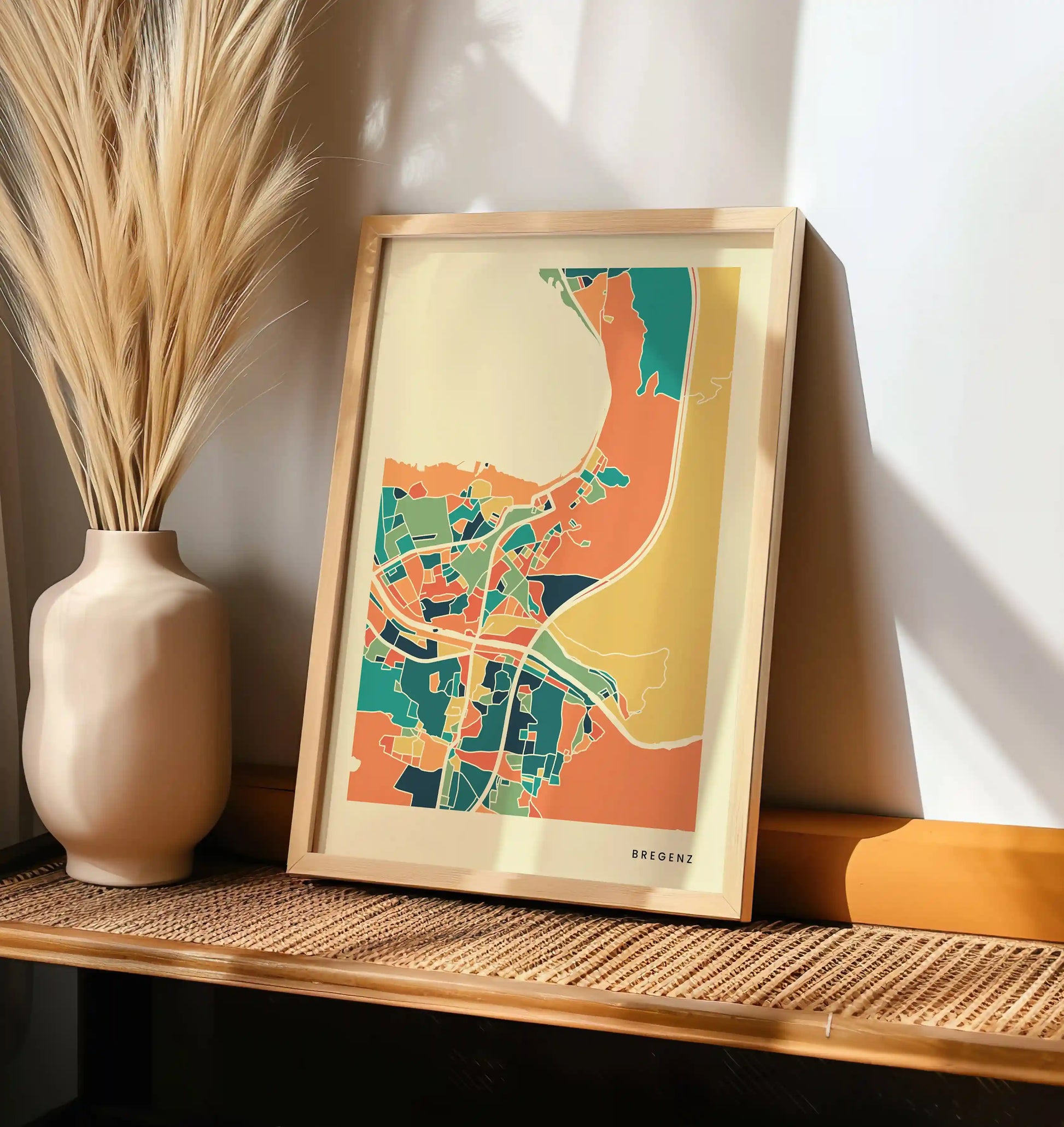 Bregenz Stadtkarte Poster – Polychroma Modern Art Print