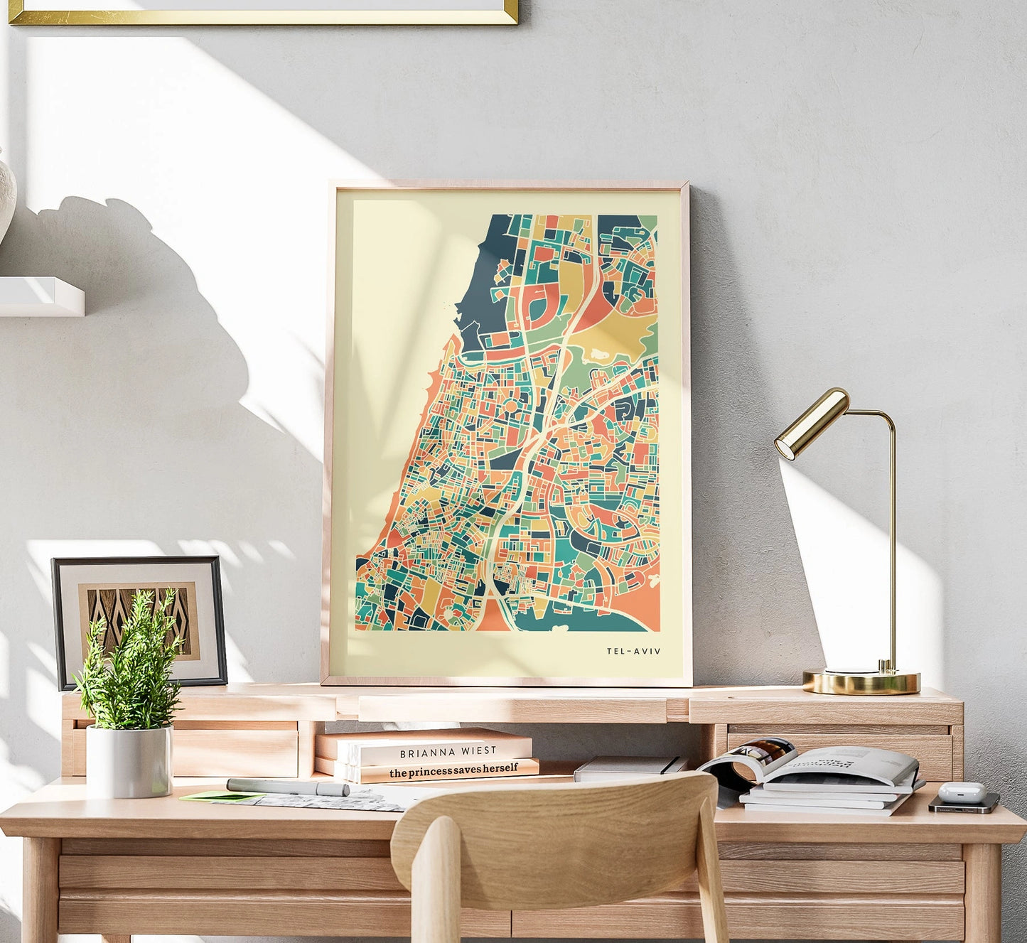 Tel-Aviv Stadtkarte Poster – Polychroma Modern Art Print