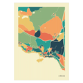 Lindau Stadtkarte Poster – Polychroma Modern Art Print