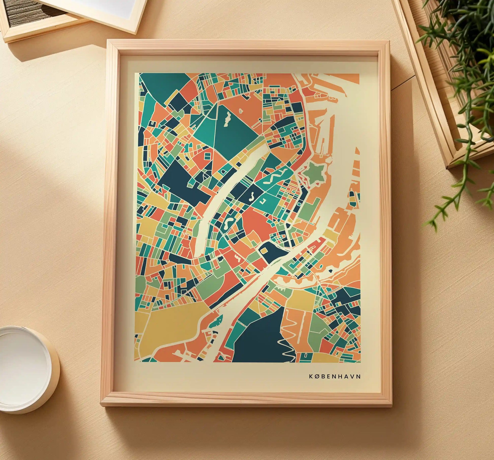 København Stadtkarte Poster – Polychroma Modern Art Print