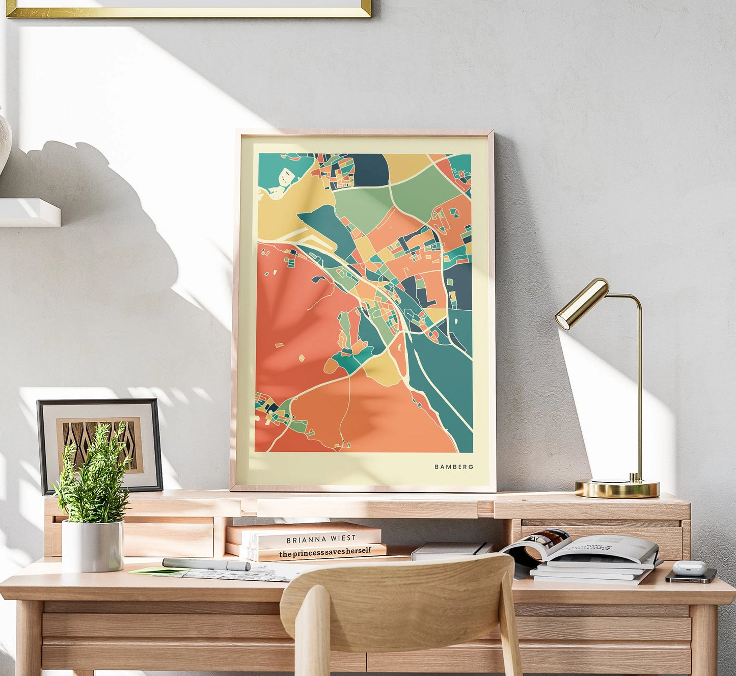 Bamberg Stadtkarte Poster – Polychroma Modern Art Print