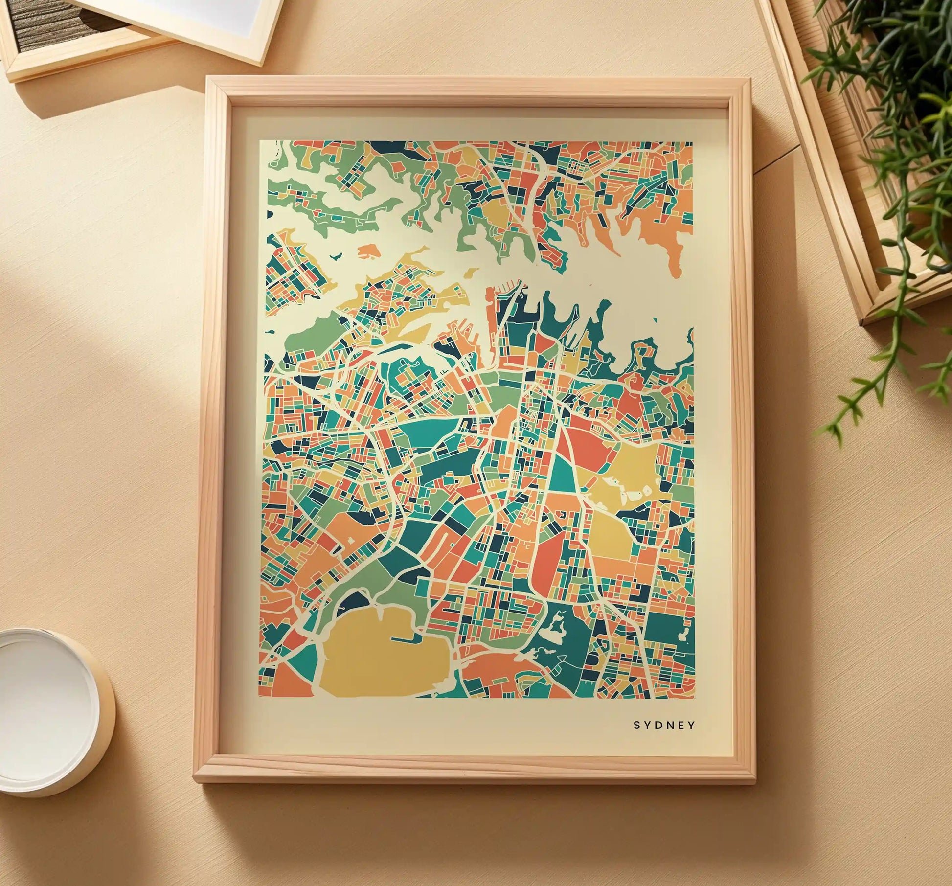 Sydney Stadtkarte Poster – Polychroma Modern Art Print
