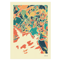Oslo Stadtkarte Poster – Polychroma Modern Art Print