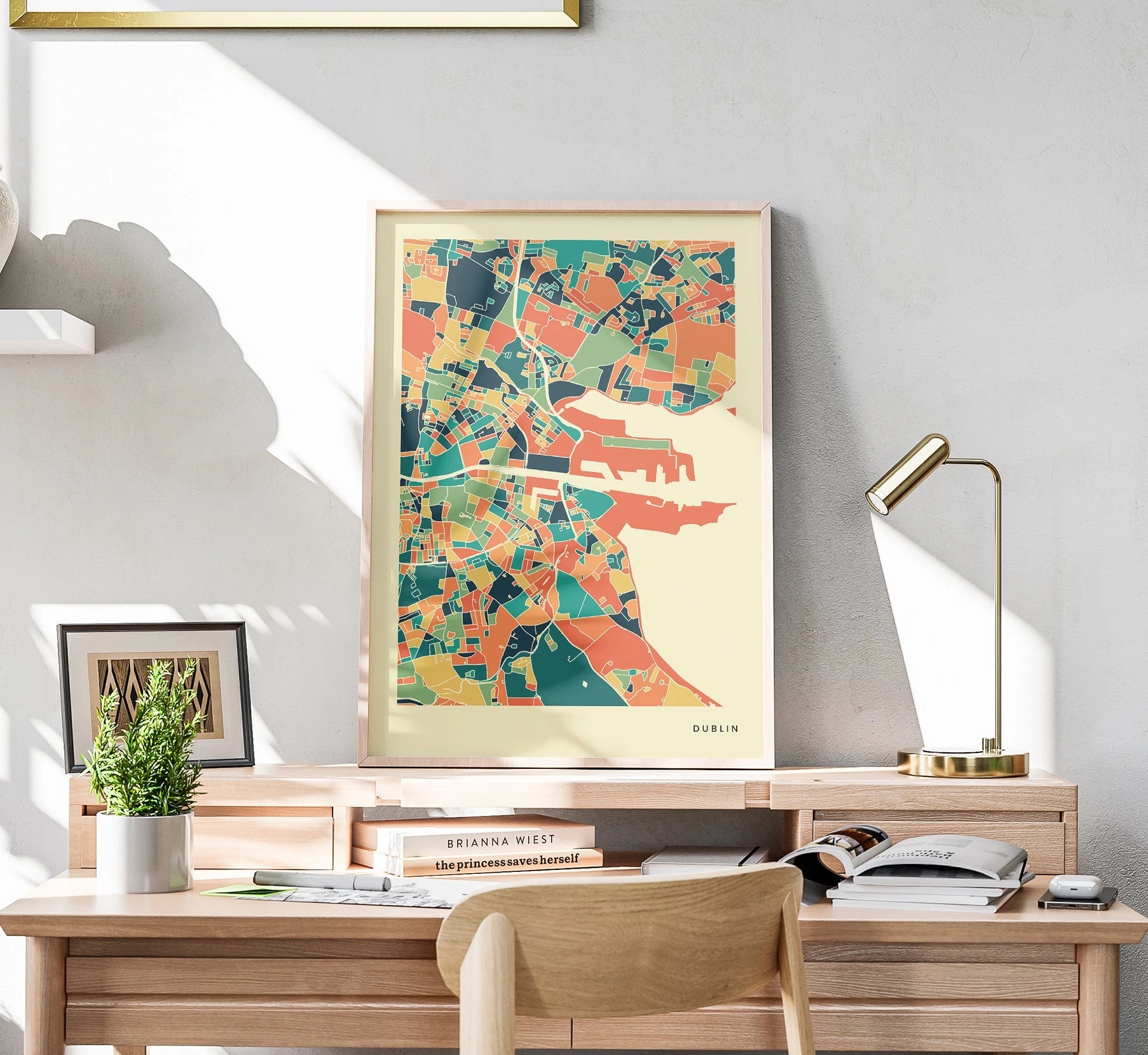 Dublin Stadtkarte Poster – Polychroma Modern Art Print