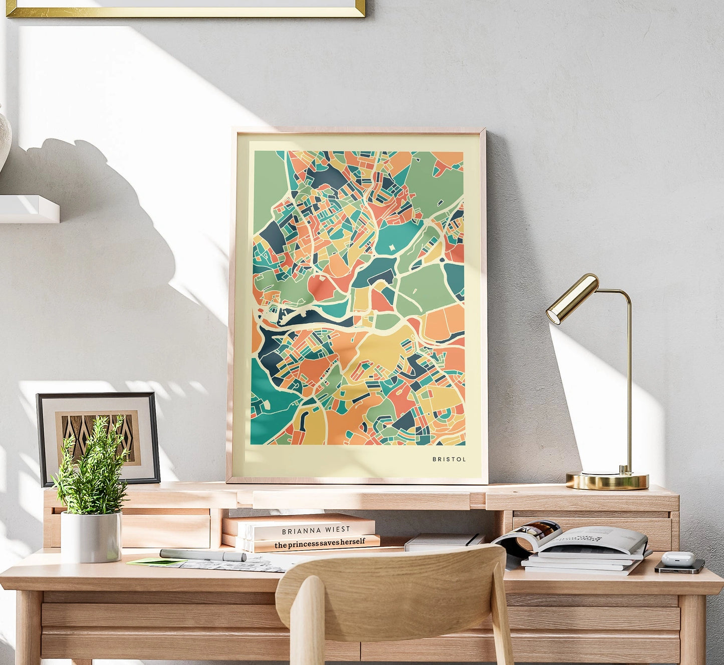Bristol Stadtkarte Poster – Polychroma Modern Art Print