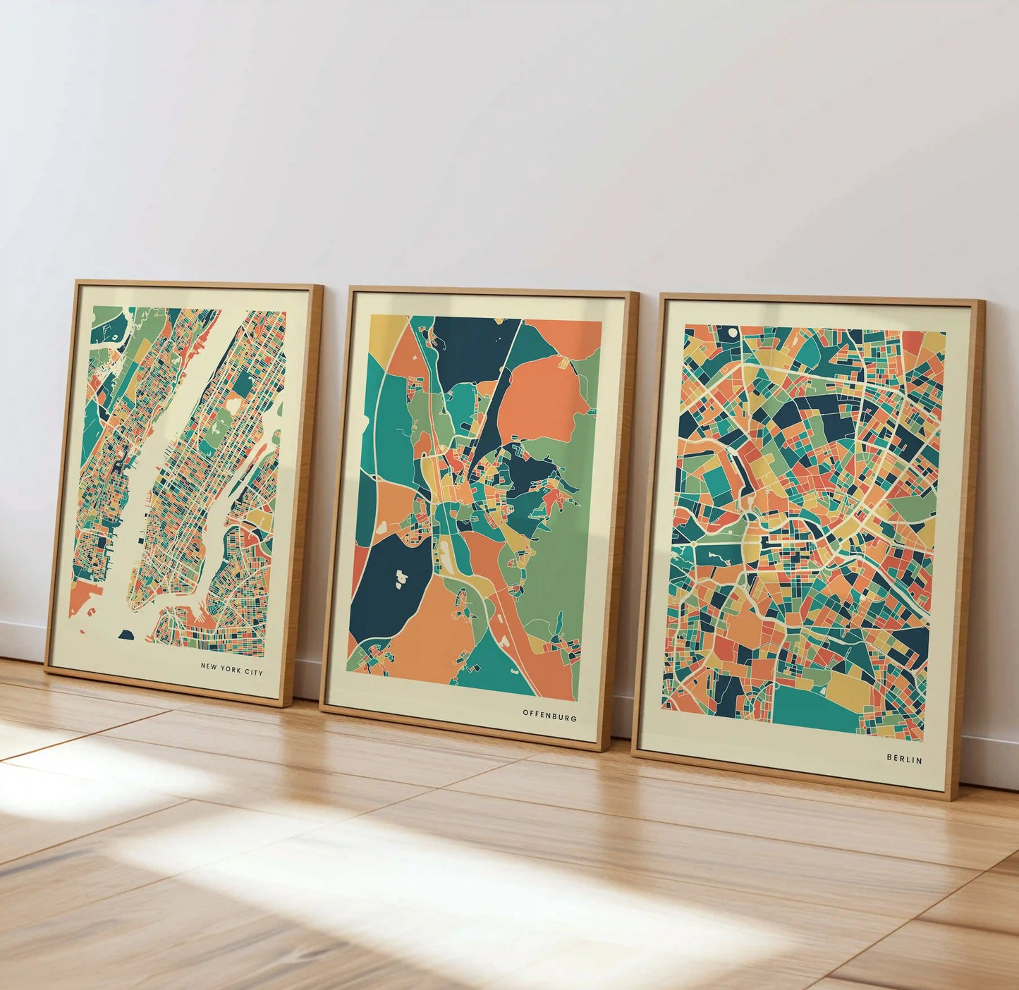 Offenburg Stadtkarte Poster – Polychroma Modern Art Print