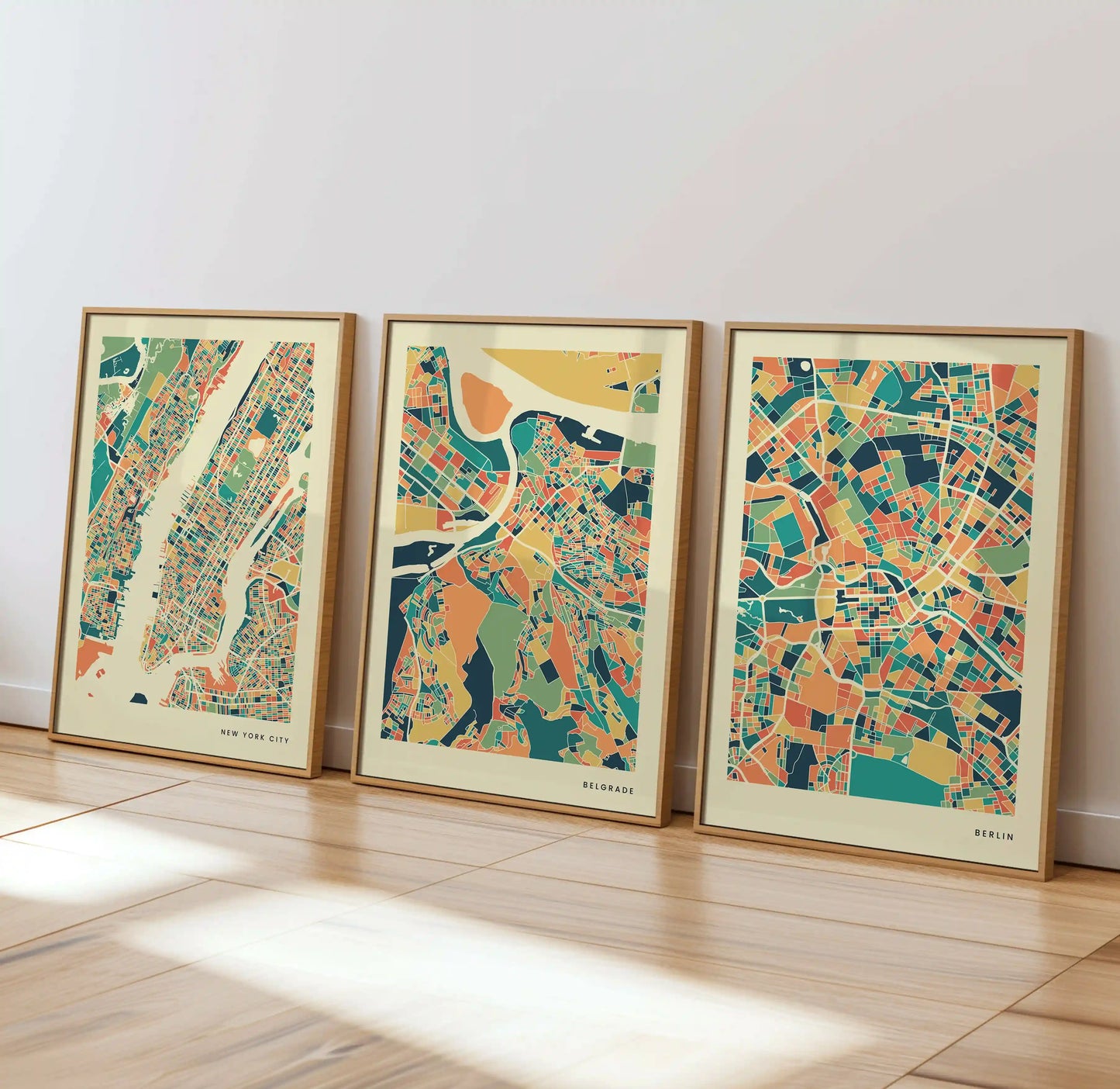 Belgrade Stadtkarte Poster – Polychroma Modern Art Print