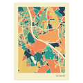 Salzburg Stadtkarte Poster – Polychroma Modern Art Print