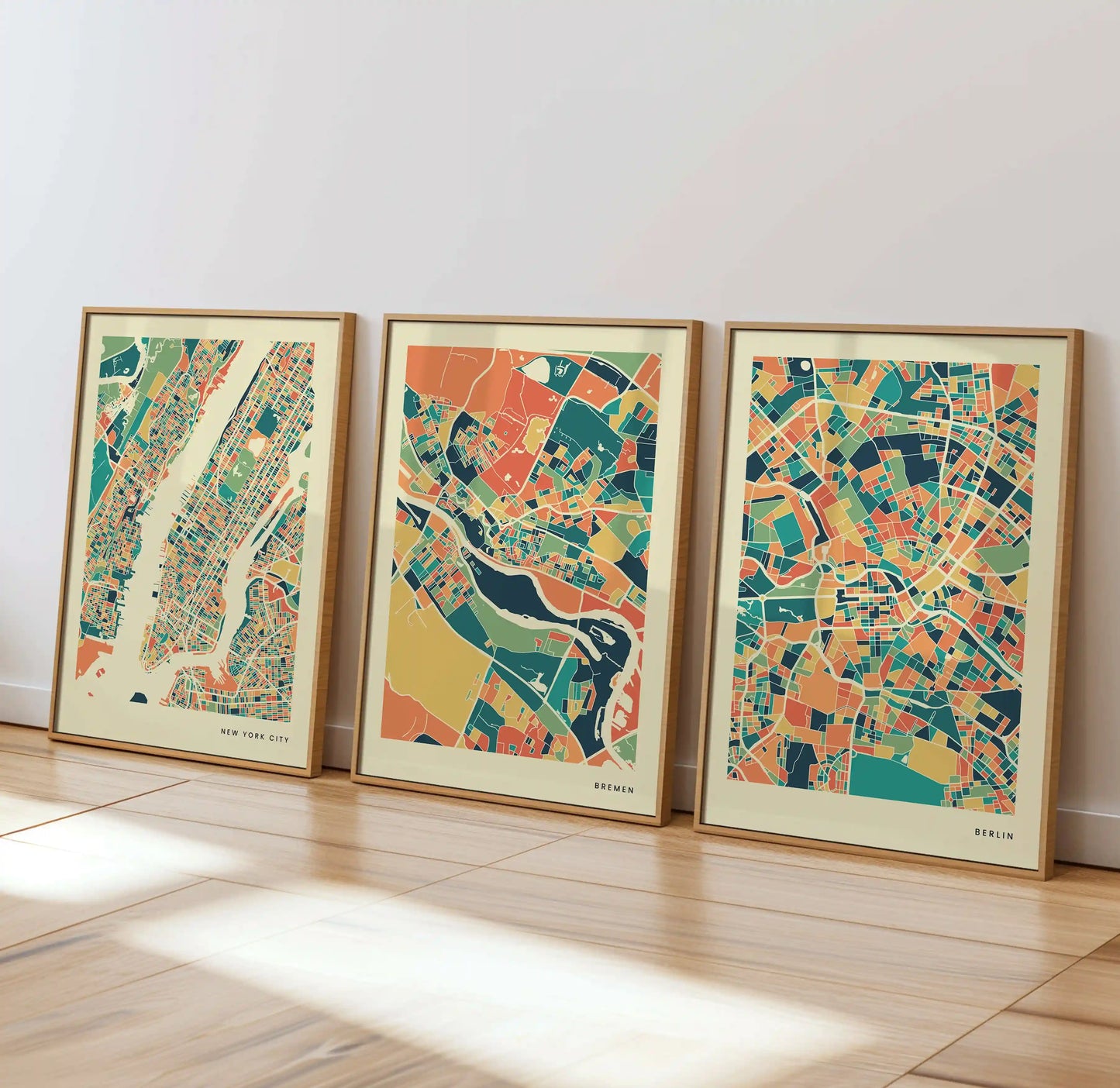 Bremen Stadtkarte Poster – Polychroma Modern Art Print