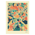 Leeds Stadtkarte Poster – Polychroma Modern Art Print
