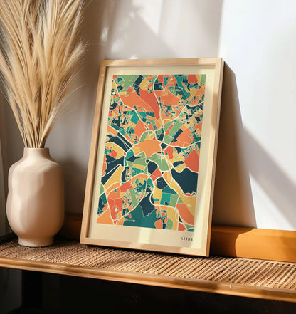 Leeds Stadtkarte Poster – Polychroma Modern Art Print