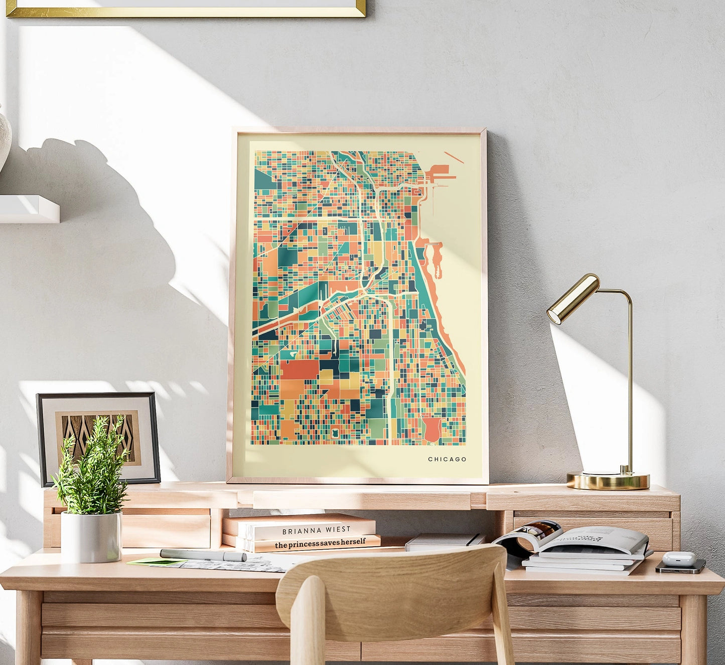 Chicago Stadtkarte Poster – Polychroma Modern Art Print