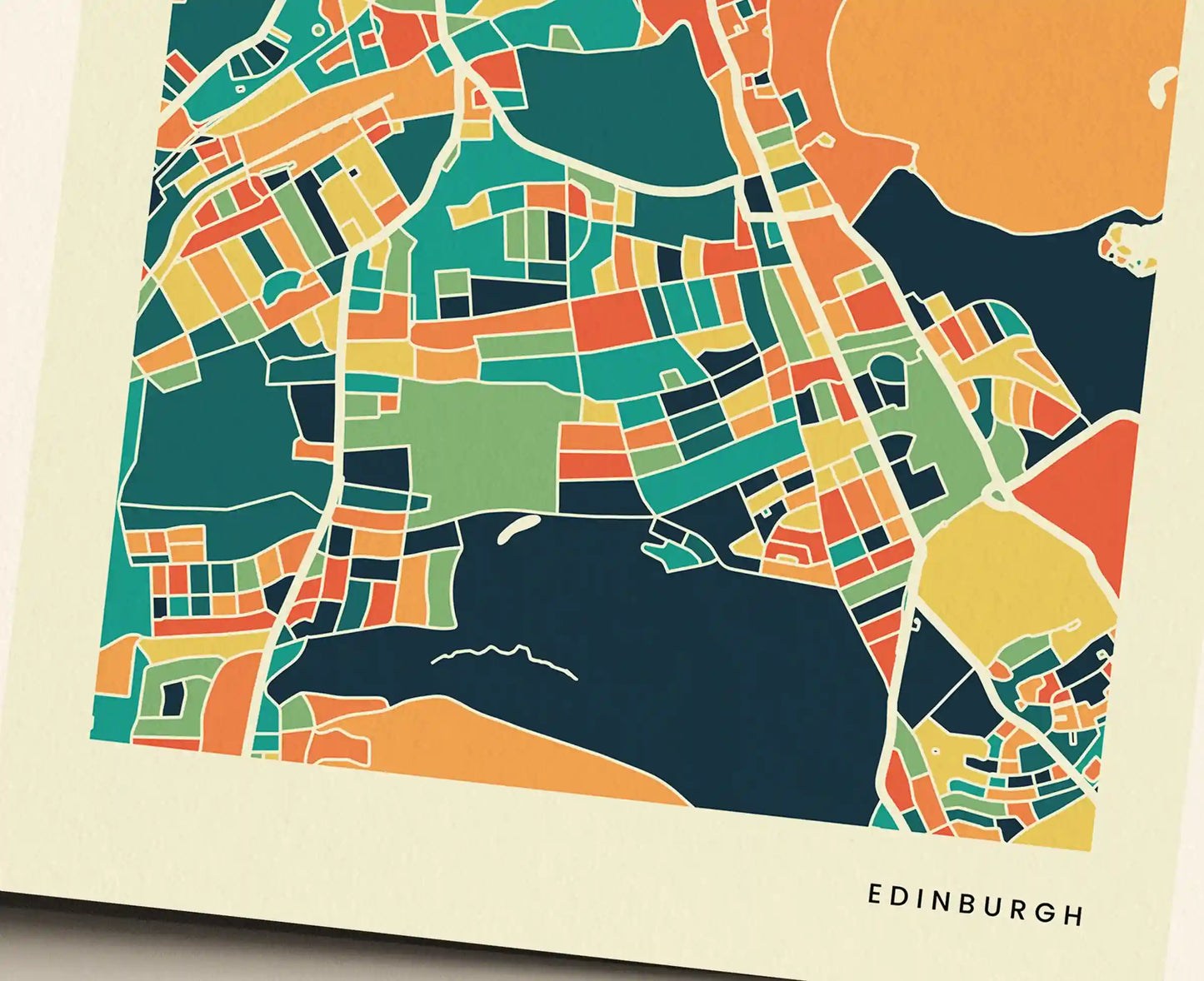 Edinburgh Stadtkarte Poster – Polychroma Modern Art Print