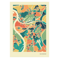 Duisburg Stadtkarte Poster – Polychroma Modern Art Print