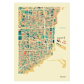 Miami Stadtkarte Poster – Polychroma Modern Art Print