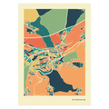 Pforzheim Stadtkarte Poster – Polychroma Modern Art Print