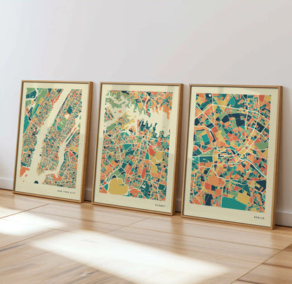 Sydney Stadtkarte Poster – Polychroma Modern Art Print