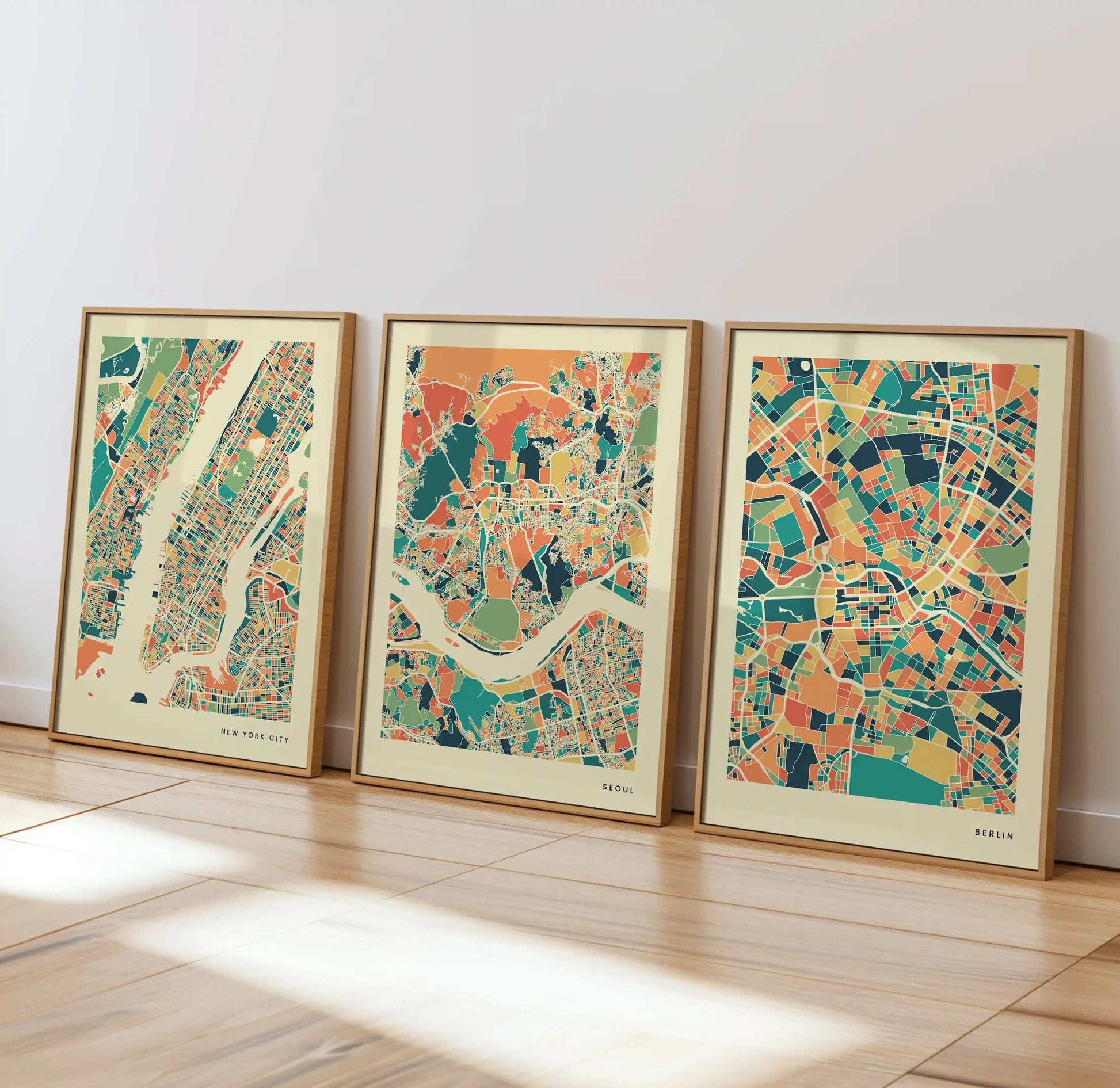 Seoul Stadtkarte Poster – Polychroma Modern Art Print