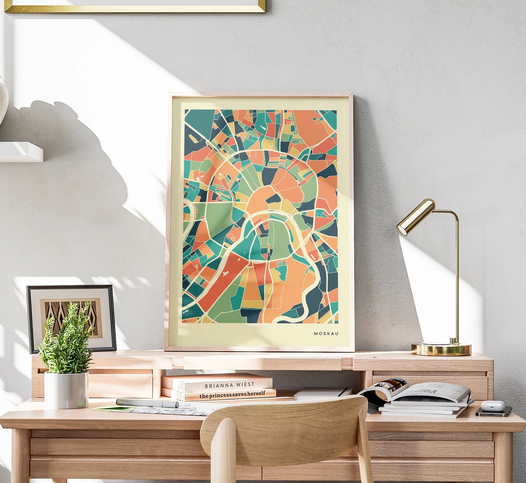 Moskau Stadtkarte Poster – Polychroma Modern Art Print