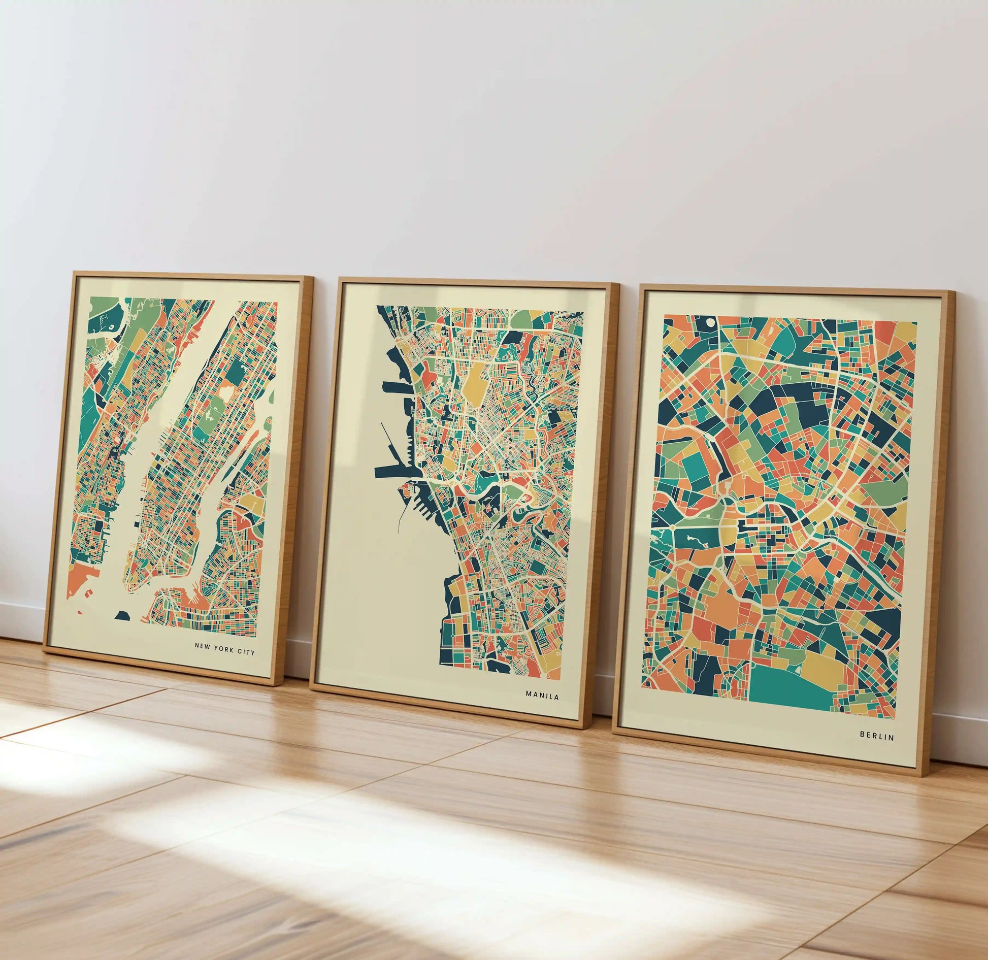 Manila Stadtkarte Poster – Polychroma Modern Art Print