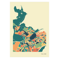 Tallinn Stadtkarte Poster – Polychroma Modern Art Print