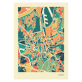 Ghent Stadtkarte Poster – Polychroma Modern Art Print