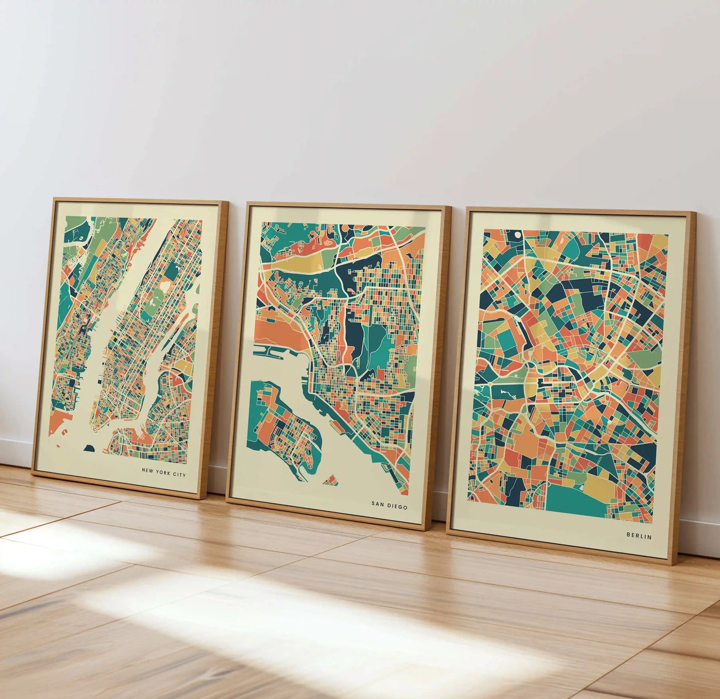 San Diego Stadtkarte Poster – Polychroma Modern Art Print