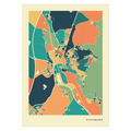 Offenburg Stadtkarte Poster – Polychroma Modern Art Print