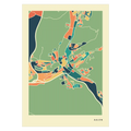 Aalen Stadtkarte Poster – Polychroma Modern Art Print