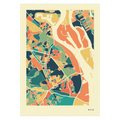 Kyiv Stadtkarte Poster – Polychroma Modern Art Print