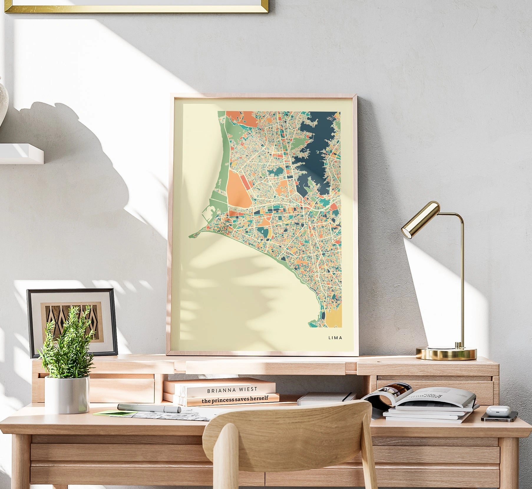 Lima Stadtkarte Poster – Polychroma Modern Art Print